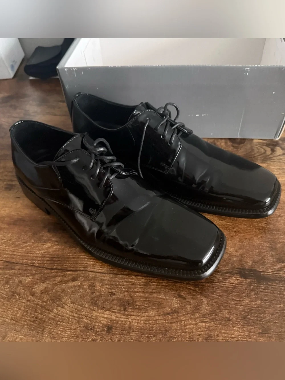 🆕 Zengara Black Leather Lace Dress Oxfords, Men’s Size 9M